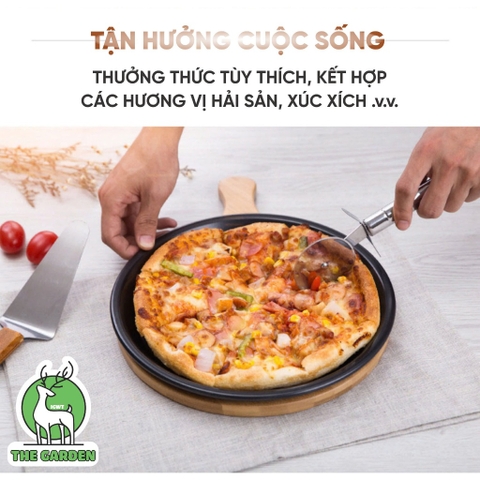 Khay nướng bánh Pizza | Thép carbon chống dính | Đường kính 16 - 18 - 20 - 23 - 26 cm