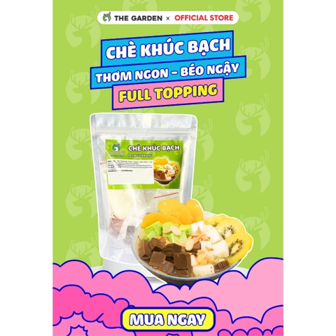 Set nguyên liệu Chè khúc bạch | 3 vị Matcha, Chocolate, Nguyên bản| Set 25 chén