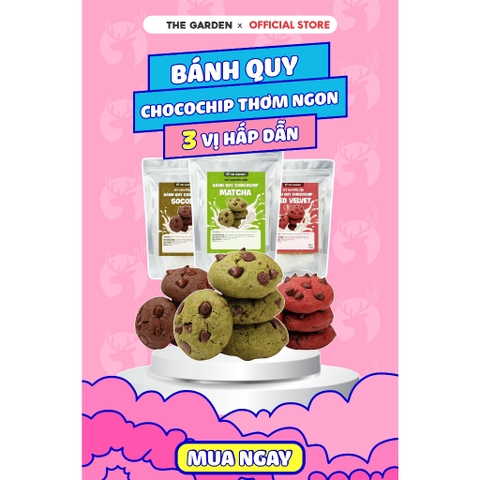 Set nguyên liệu làm bánh Chocochip Cookie | Thành phẩm 20 chiếc | 3 Vị Redvelvet - Socola - Matcha