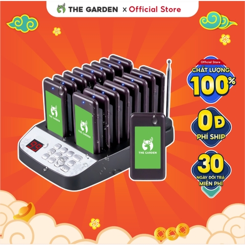 Bộ 16 thẻ rung order THE GARDEN gọi khách tự phục vụ tầm xa 100m