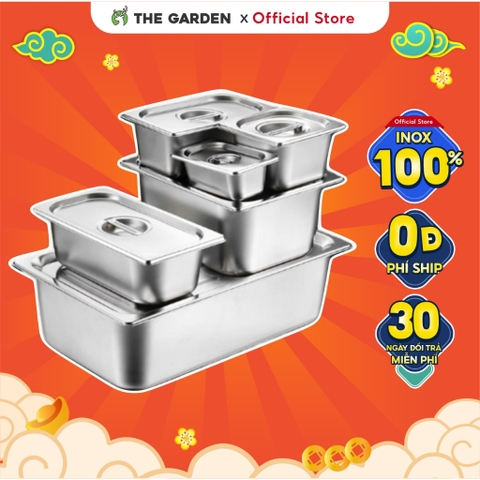 Khay đựng topping inox cao cấp |  sâu 10cm | Có nắp | Nhiều kích thước