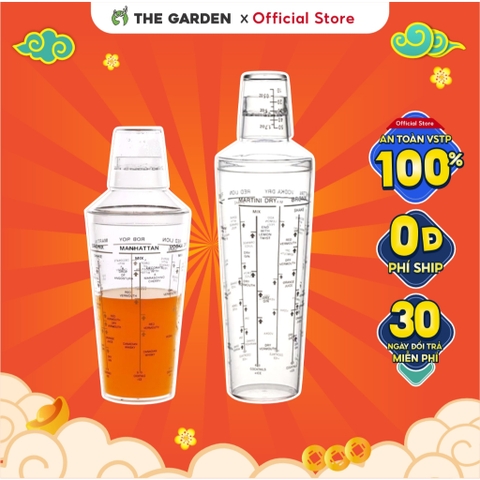 Bình lắc nhựa Shaker nhiều vạch 530ml và 700ml