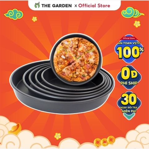 Khay nướng bánh Pizza | Thép carbon chống dính | Đường kính 16 - 18 - 20 - 23 - 26 cm