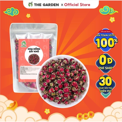 Hoa hồng khô nụ sấy lạnh làm đẹp da, tăng cường sức Khoẻ, ngủ ngon giấc 100GR - THE GARDEN