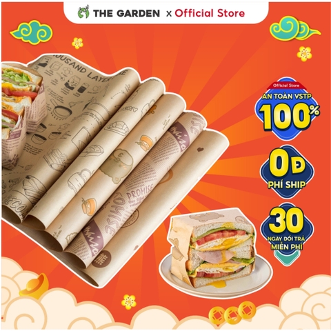 Giấy báo gói bánh sandwich | Kích thước 28x38cm | Combo 50
