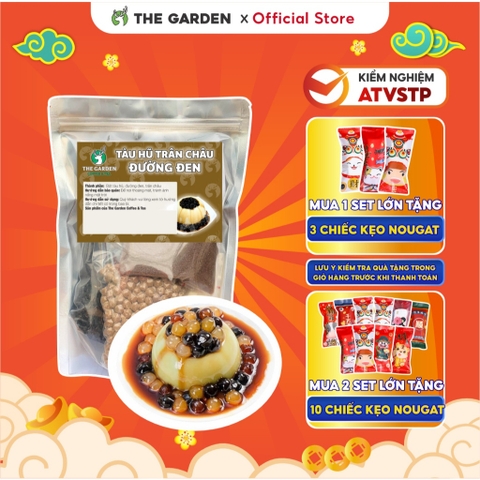 Set nguyên liệu Tàu hũ trân châu đường đen THE GARDEN | Thành phẩm 20 Ly