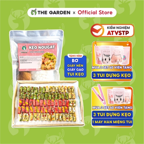 Set nguyên liệu làm kẹo nougat hạnh phúc THE GARDEN | 15 nguyên liệu | Thành phẩm 60 viên