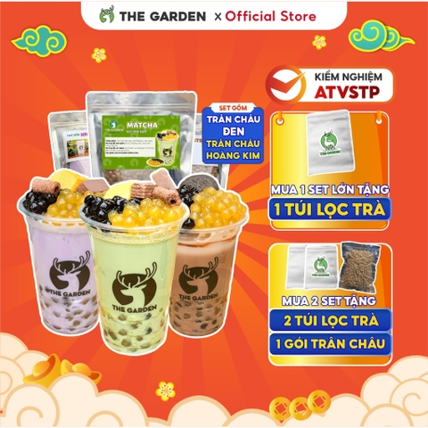 Set nguyên liệu trà sữa Tự Pha THE GARDEN | Thành phẩm 6-8 ly | Nhiều vị