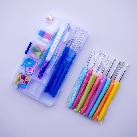 Bộ dụng cụ đan móc len thủ công kèm hộp đựng