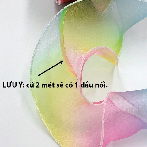 Ruy băng voan cầu vồng viền lượn sóng 6cm | Tada Craft