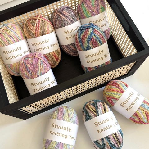 Sợi dệt graffiti mix kim tuyến 100g | Tada Craft