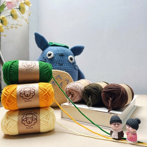 Sợi Cotton Gai 3mm Woolies 100g | Tada Craft