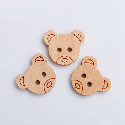 (Set 5 cái) Nút gỗ hình mặt gấu | Tada Craft