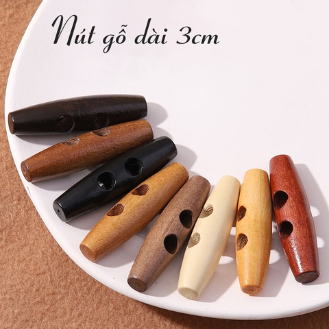 (Set 10 cái) Nút gỗ dài 3cm
