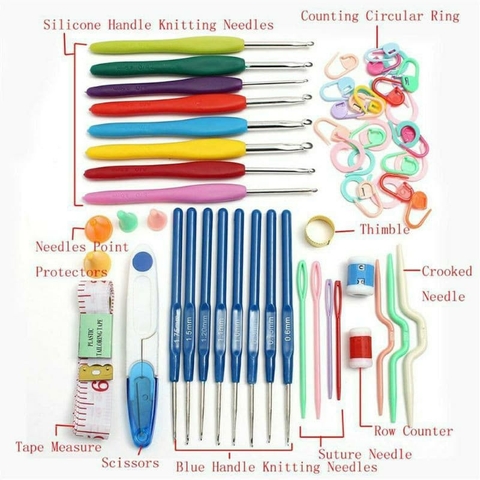 Bộ dụng cụ đan móc len thủ công kèm hộp đựng