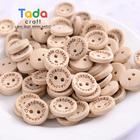 (10 cái) Nút Gỗ Handmade