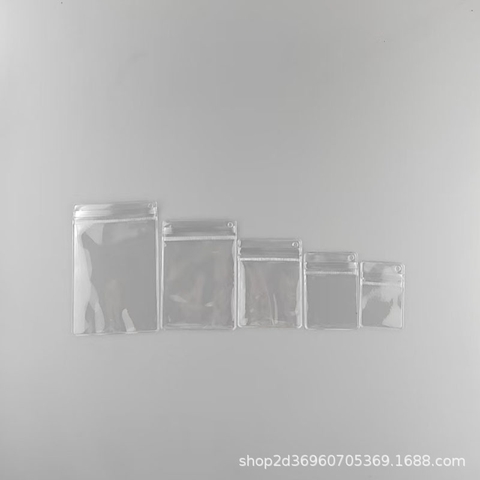 Túi khóa Zip PVC hình chữ nhật có lỗ treo lệch bên hông | Tada Craft