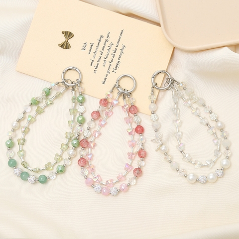 Dây đeo ngọc trai làm dây đeo điện thoại, túi xách | Tada Craft