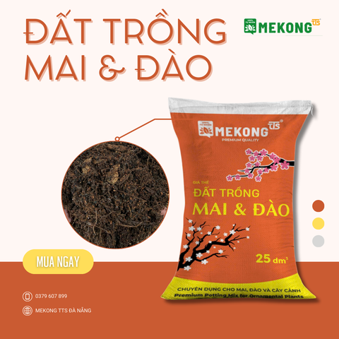 Giá thể Đất trồng Mai & Đào Mekong TTs 25dm3