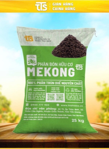 Phân trùn quế Mekong TTs 25kg (Mẫu chuẩn hợp quy - Xanh)