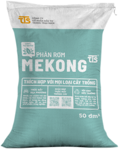 Giá thể trùn quế_Phân Rơm MeKong TTS 50 dm3
