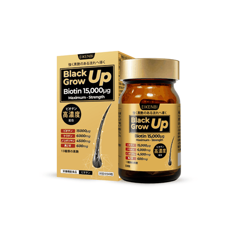 Viên Uống Mọc Tóc & Đen Tóc Black Grow Up Maximum Biotin 15,000µg Eikenbi [60 viên]