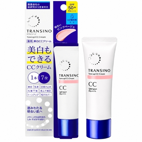 Kem Nền Chống Nắng Transino Tone Up CC Cream Màu Hồng SPF50+ PA++++ 30g