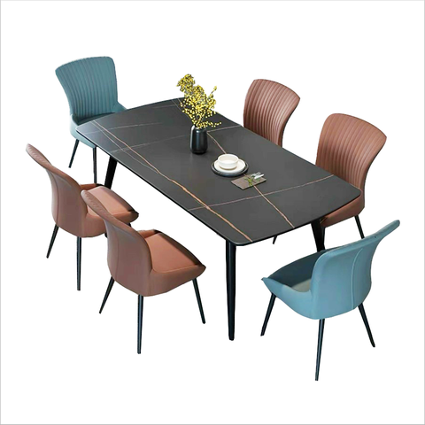 Bộ bàn ăn 6 ghế mặt đá cao cấp cho nhà nhỏ BBA-66