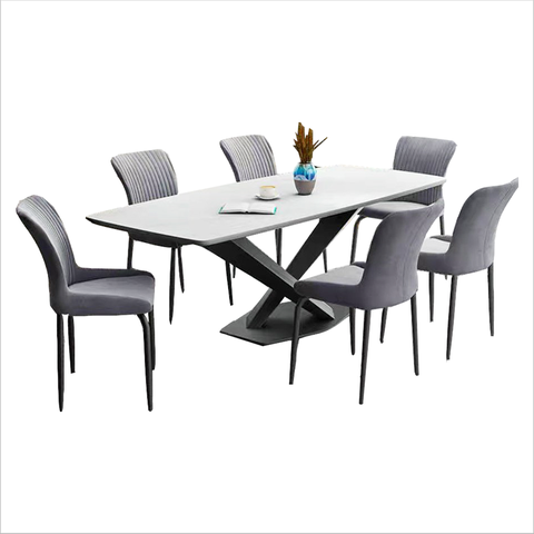 Bộ bàn ăn mặt đá hiện đại 6 người BBA-62