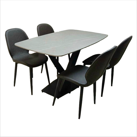 Bộ bàn ăn mặt đá 4 ghế sang trọng BBA-64