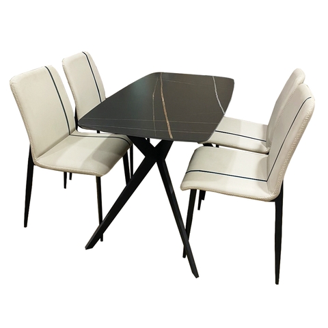 Bộ bàn ăn nhỏ gọn 4 ghế mặt đá cao cấp BBA-85
