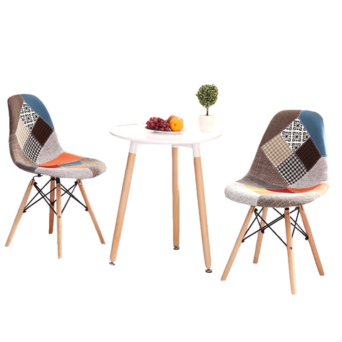 Bộ bàn cafe 2 ghế thổ cẩm BBC-01