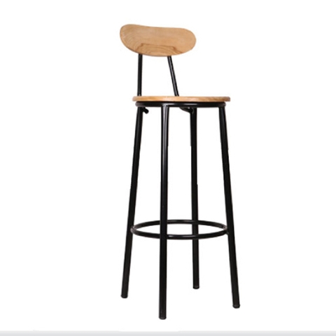 Ghế bar đơn giản chân sắt mặt gỗ GBB-13