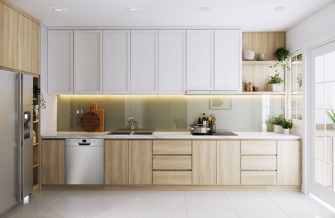 Tủ bếp sát trần hiện đại TB-06