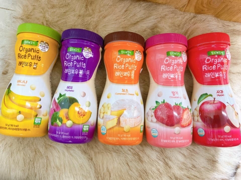 Bánh gạo ăn dặm Organic Rice Puffs Hàn Quốc