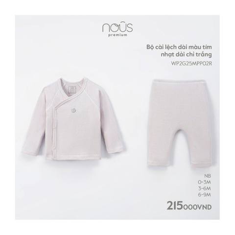 Bộ cài lệch dài màu tím nhạt