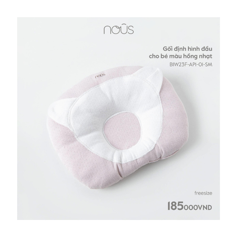 Gối định hình đầu cho bé màu hồng nhạt