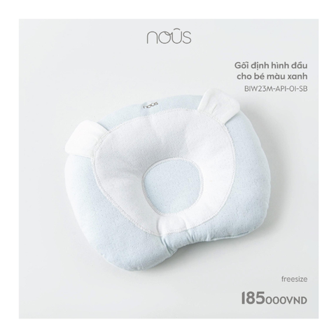 Gối định hình đầu cho bé màu xanh