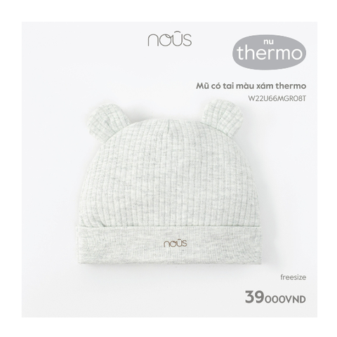Mũ có tai màu xám thermo