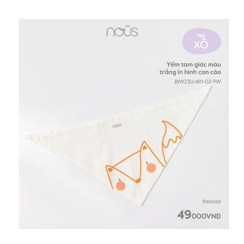 Yếm tam giác màu trắng in hình con cáo