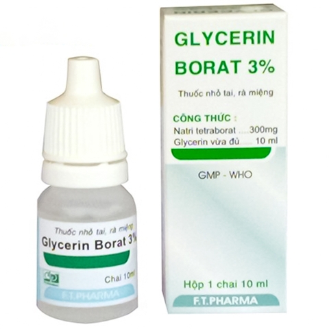 Thuốc nhỏ tai, rà miệng Glycerin Borat 3% Dược 3-2 (10ml)