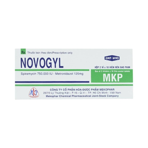 Thuốc Novogyl Mekophar điều trị nhiễm trùng răng miệng (2 vỉ x 10 viên)