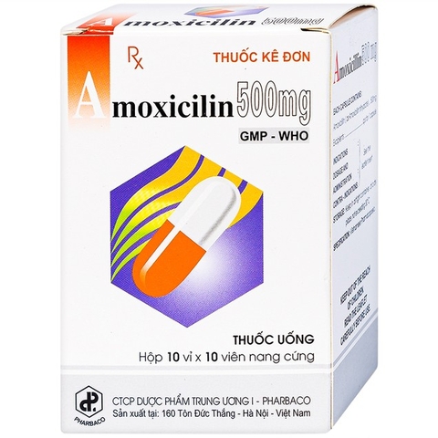 Thuốc Amoxicilin 500mg TW1 điều trị nhiễm khuẩn đường tiết niệu (10 vỉ x 10 viên)