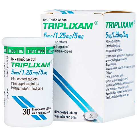 Thuốc Triplixam 5mg/1.25mg/5mg Servier điều trị tăng huyết áp (30 viên)