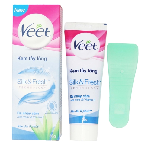 Kem tẩy lông cho da nhạy cảm Veet Silk & Fresh (50g)
