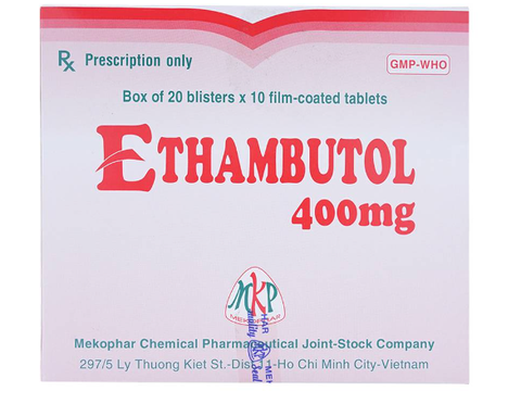 Thuốc Ethambutol 400mg Mekophar điều trị lao mới và lao tái phát (200 viên)