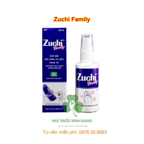 Xịt khử mùi Zuchi Family khử mùi hôi chân và giày – lọ 50ml