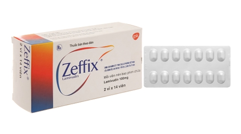 Zeffix 100mg thuốc kháng virus, trị viêm gan B (2 vỉ x 14 viên)