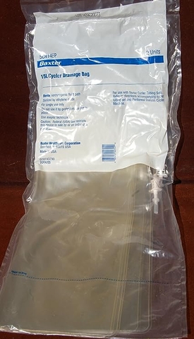 15L Cycler Drainage Bag Urinary Baxter 5C44145P (2 Units)