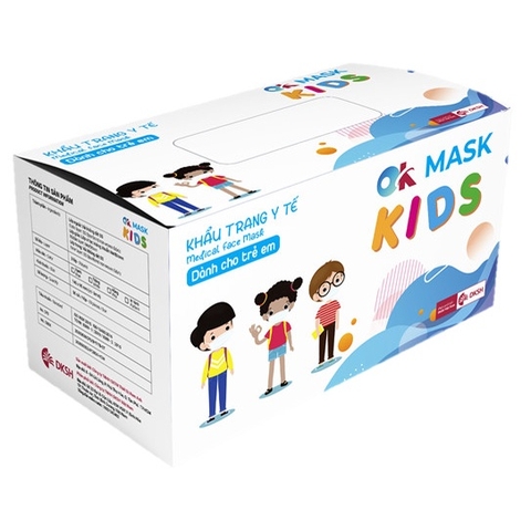 Khẩu trang y tế dành cho trẻ em Ok Mask Kids hộp 50 cái Khẩu trang y tế dành cho trẻ em Ok Mask Kids hộp 50 cái